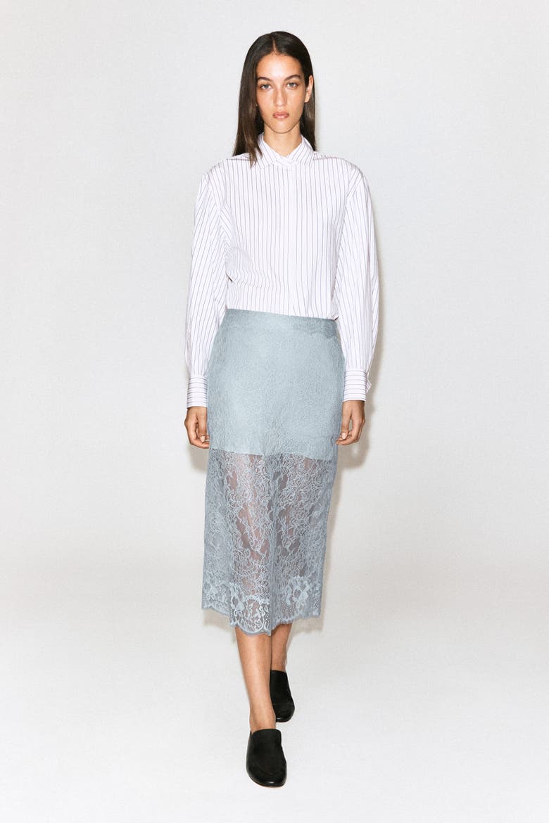 Lace Midi Skirt, Alternate, color, LIGHT BLUE