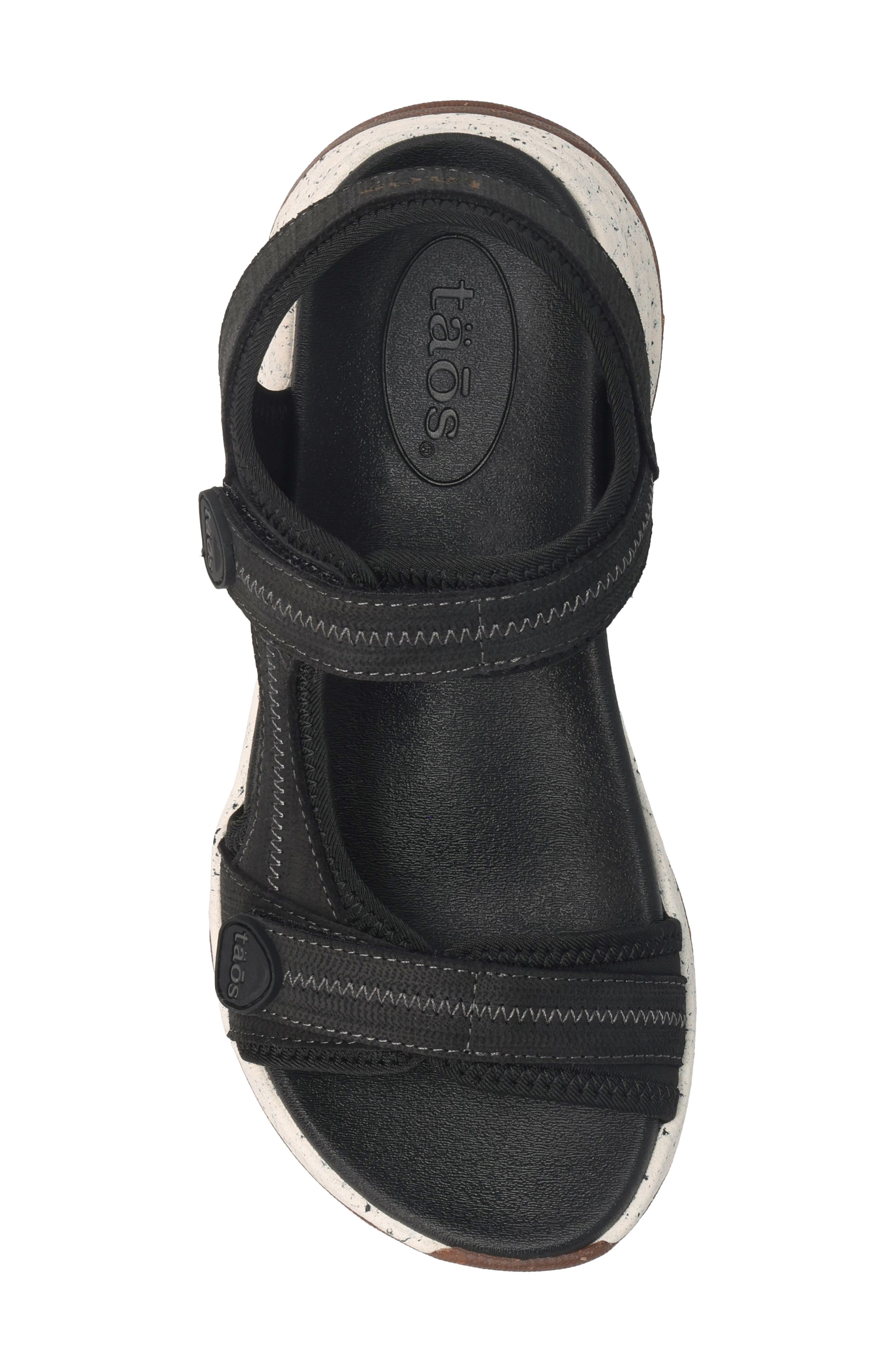 Taos Super Side Sandal, Alternate, color, Black Emboss