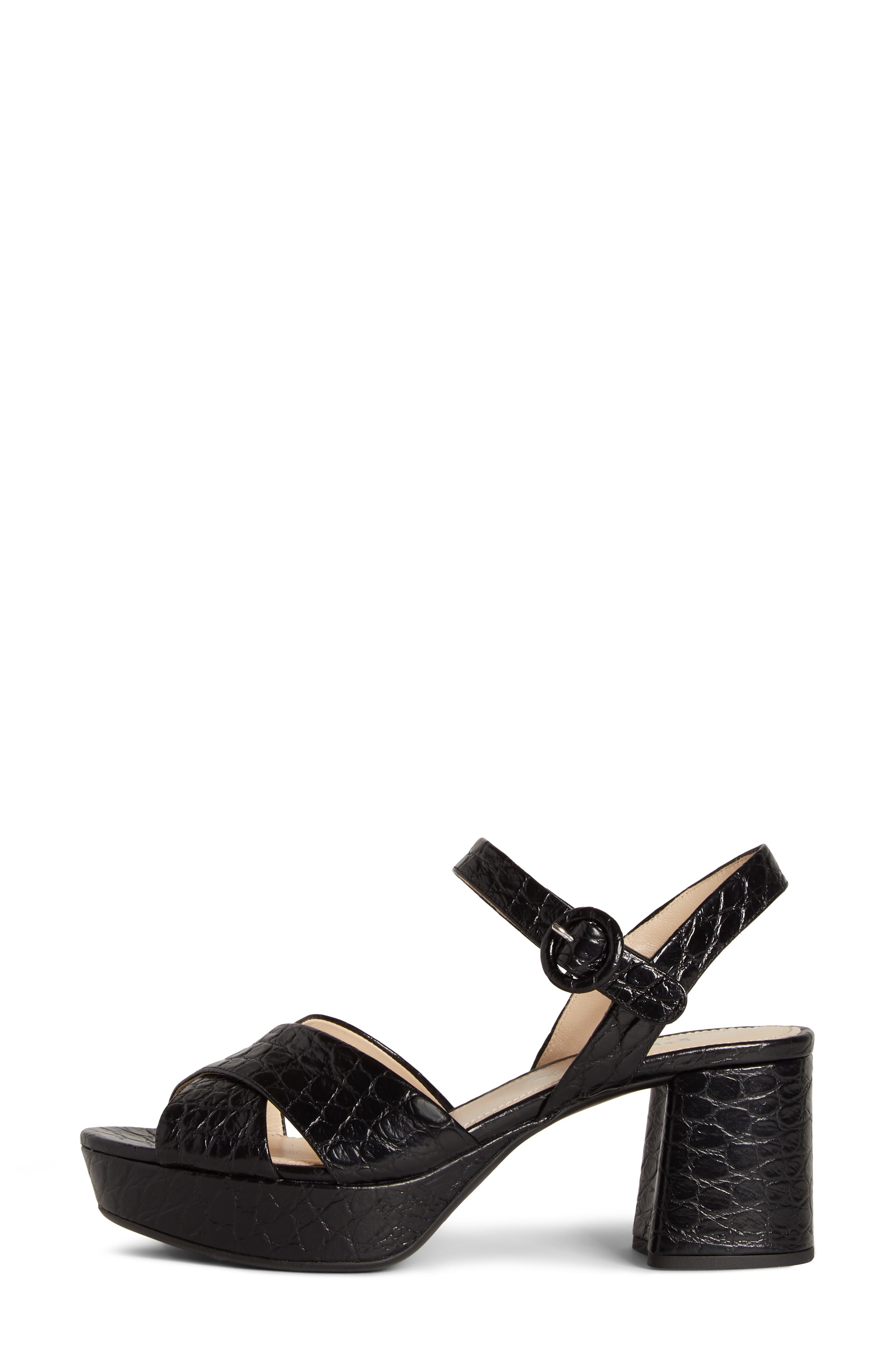 Quarter Strap Platform Sandal (Nordstrom Exclusive), Alternate, color, BLACK CROC