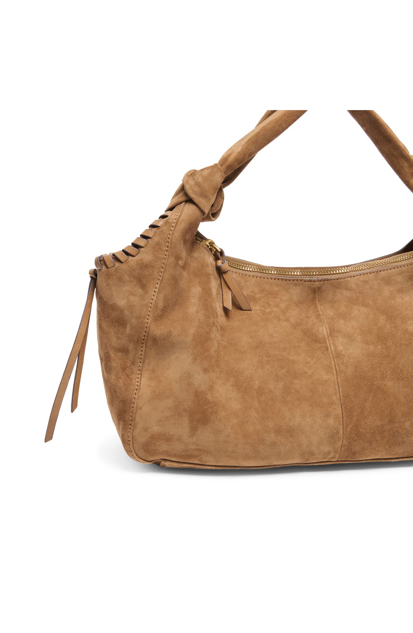 Paola Suede Hobo, Alternate, color, DARK TAN