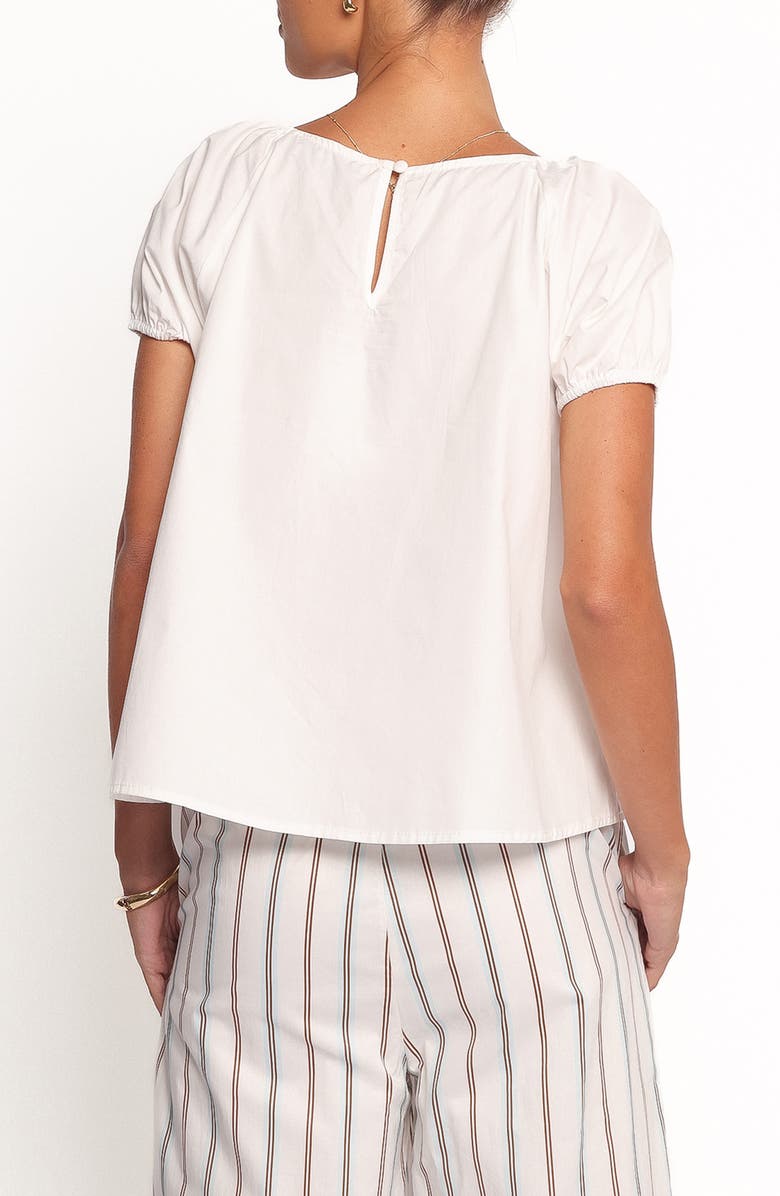 Petal & Pup Abbott Pleated Puff Sleeve Cotton Top, Alternate, color, White