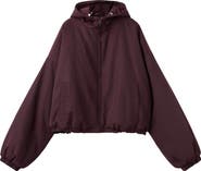 MANGO Oversize Hooded Crop Zip Jacket
