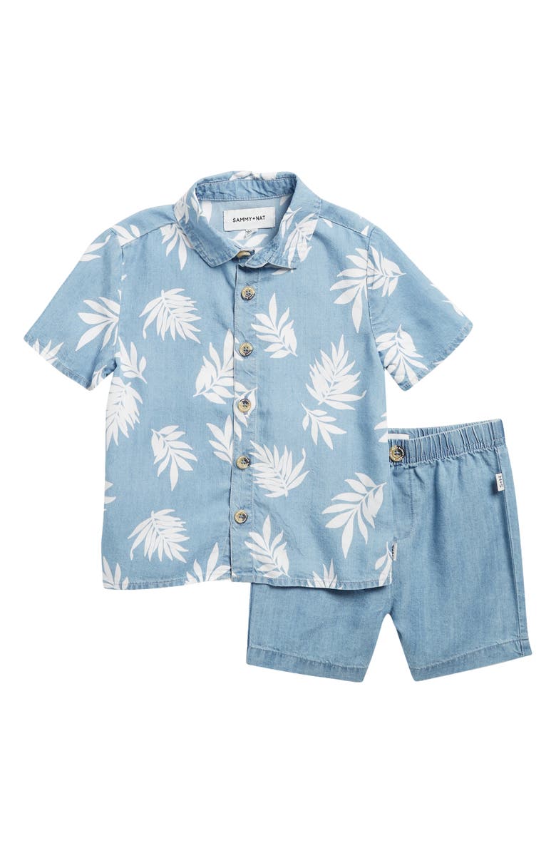 SAMMY + NAT Button-Up Shirt & Shorts, Main, color, 