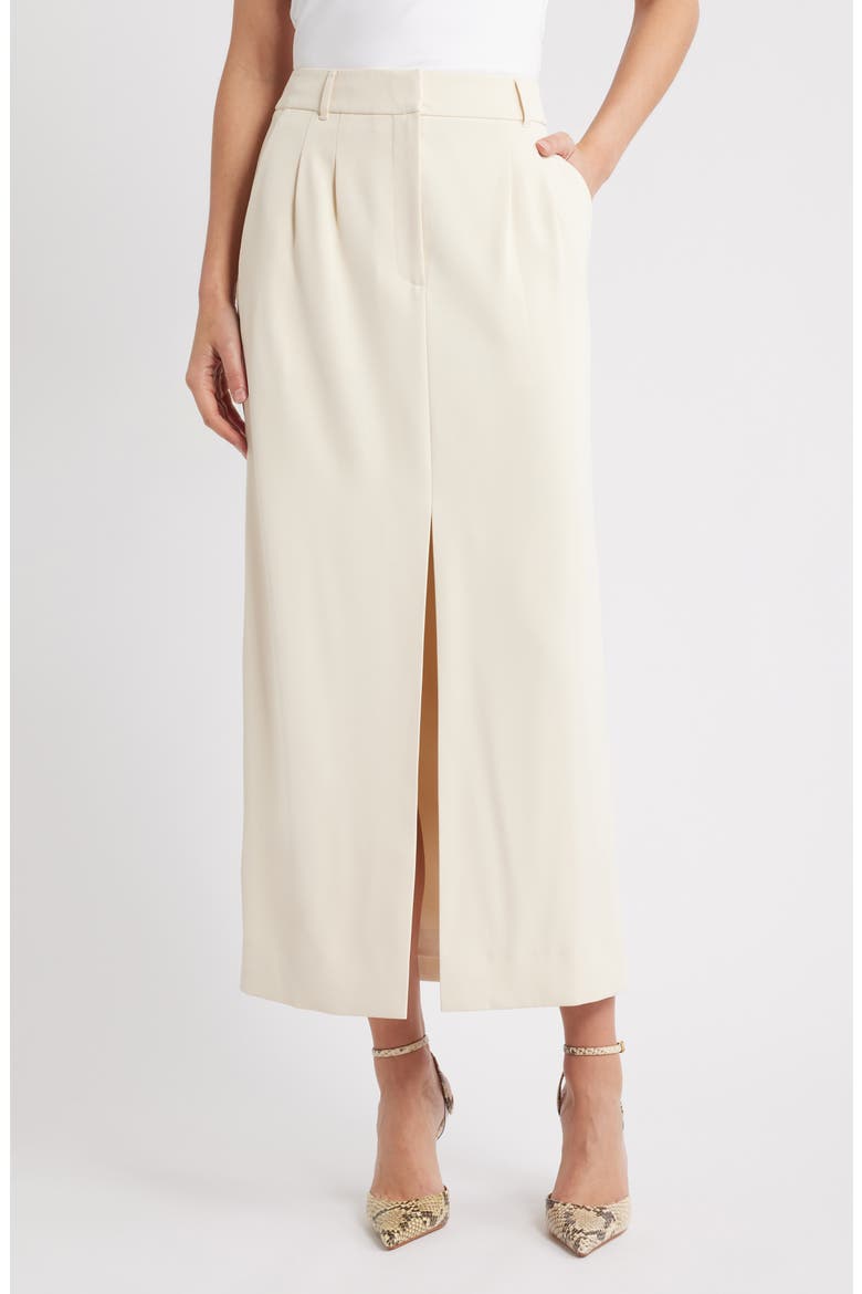 Harry Suiting Slit Maxi Skirt, Main, color, CLASSIC CREAM