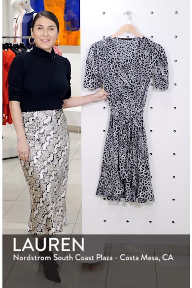 Linda Animal Print Faux Wrap Dress video