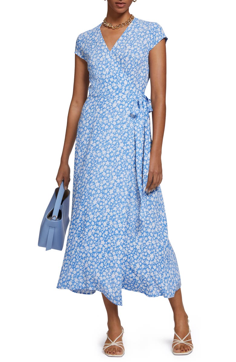 & Other Stories Floral Print Midi Wrap Dress, Main, color, 