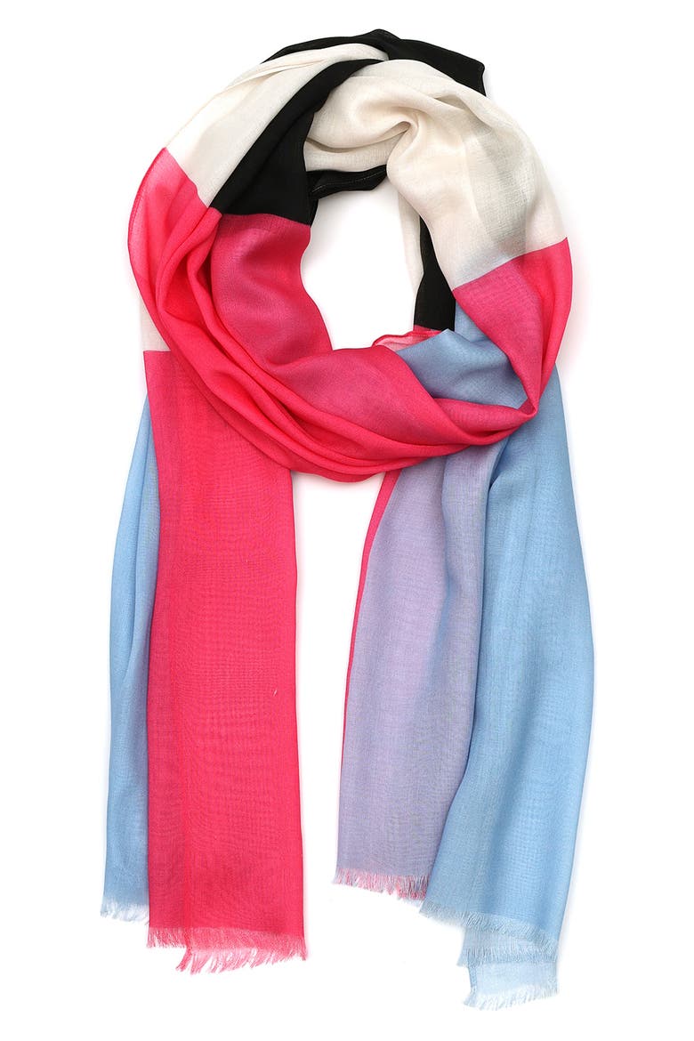 colorblock oblong scarf, Alternate, color, PINK MULTI