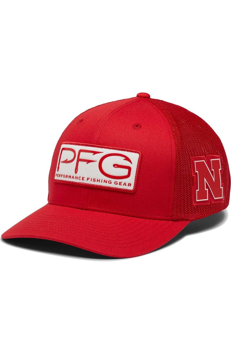 Columbia Men's Columbia Scarlet Nebraska Huskers PFG Hooks Flex Hat, Main, color, Scarlet