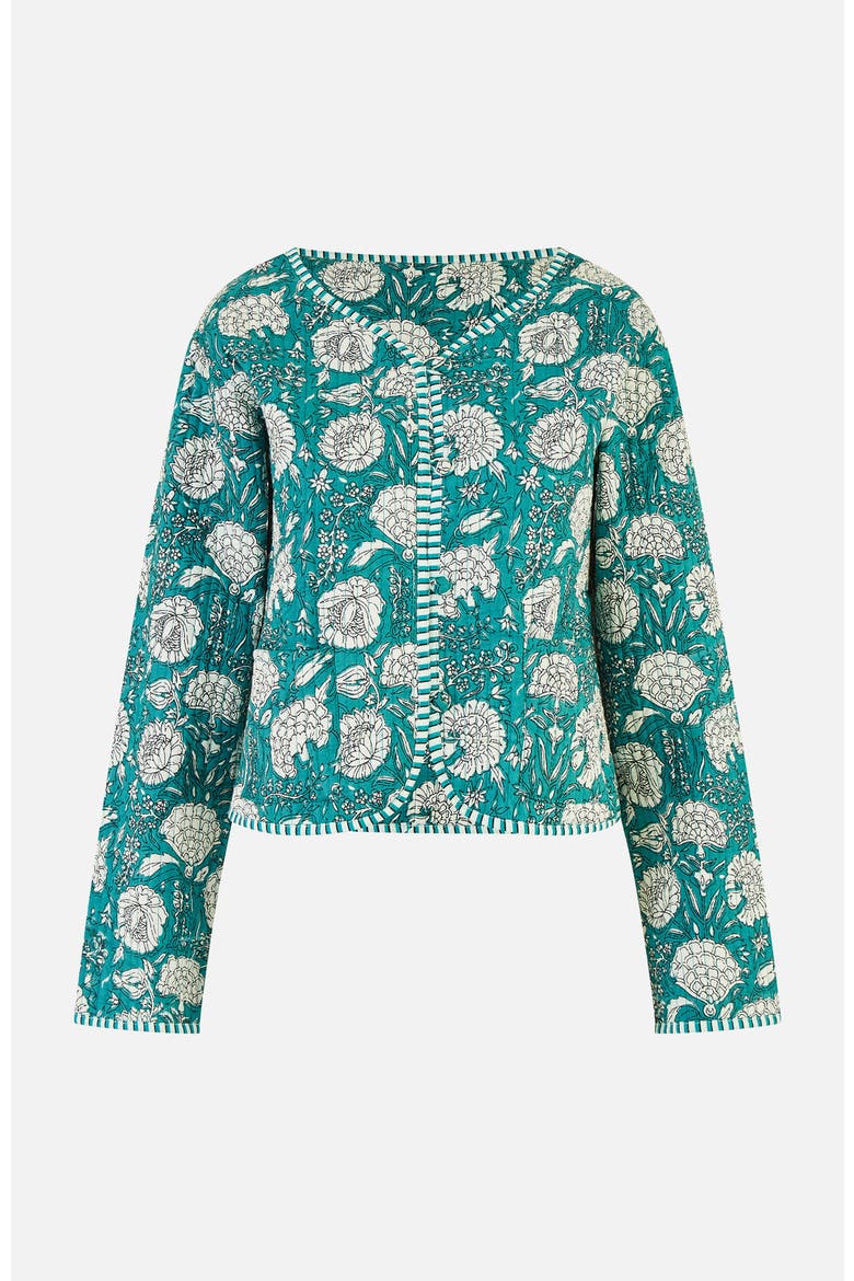 Floral Patchwork Reversible Jacket, Alternate, color, Green