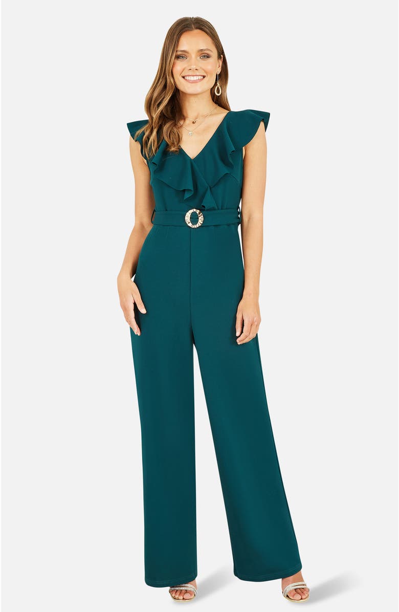 Yumi Sleeveless V Neck Jumpsuit, Main, color, Green