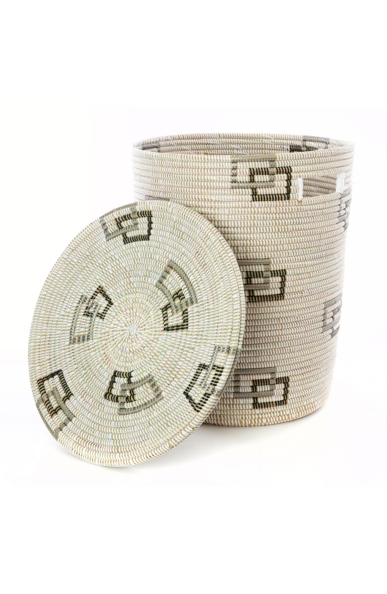 African Modern Perfect Match Flat Lid Storage Basket, Alternate, color, Beige