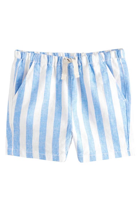 Kids' Stripe Linen & Cotton Drawstring Shorts (Little Kid)
