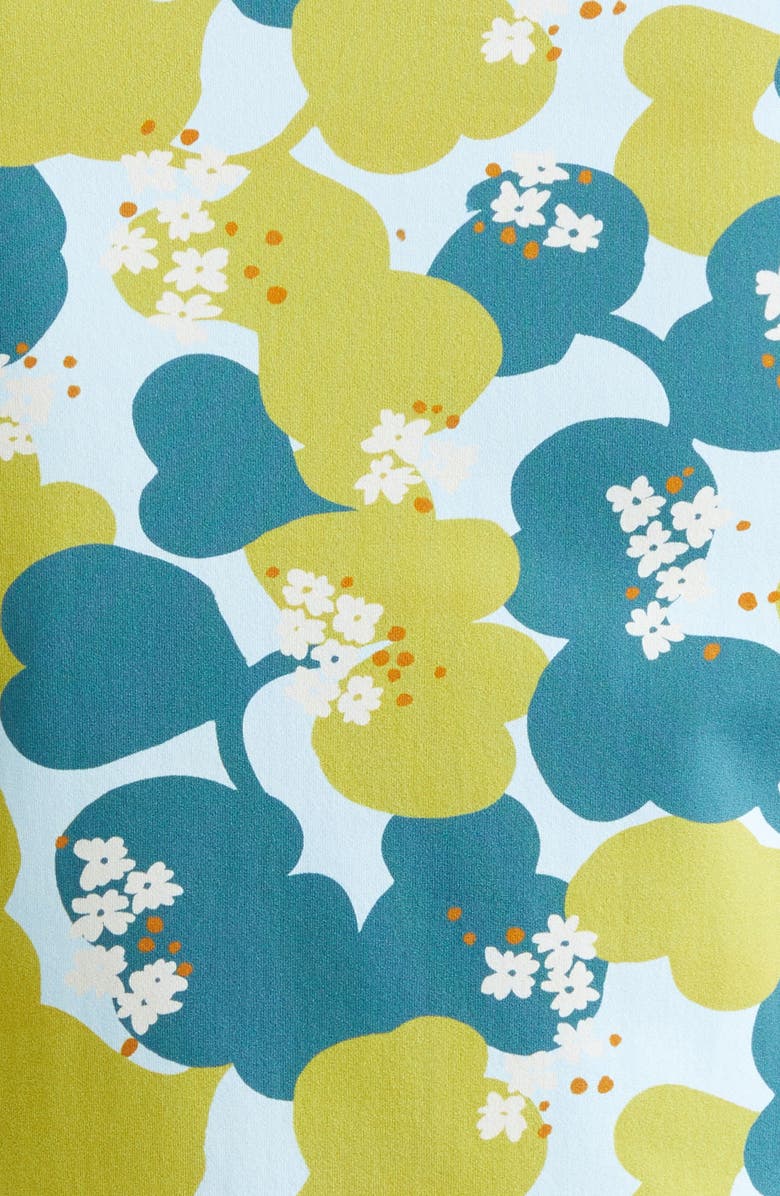 St. John Collection Nuda '60s Floral Turtleneck Top, Alternate, color, 