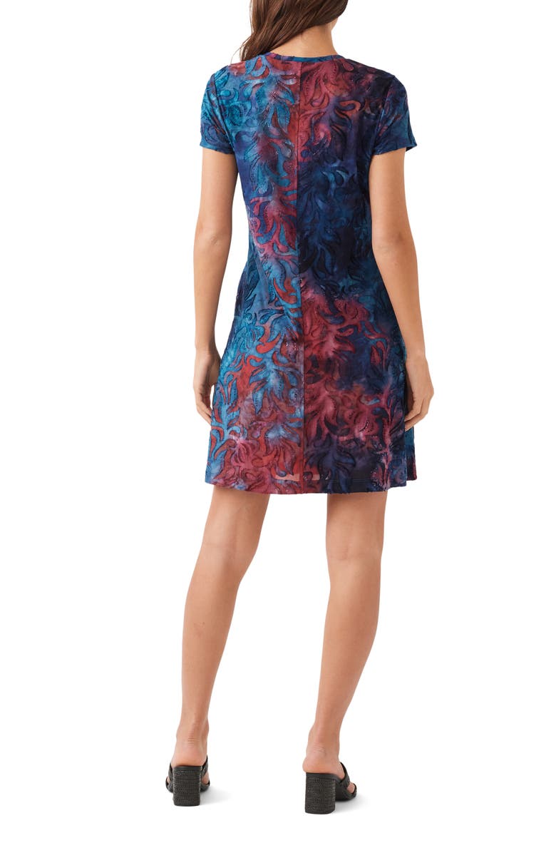 Karen Kane Tie Dye Burnout A-Line Dress, Alternate, color, 