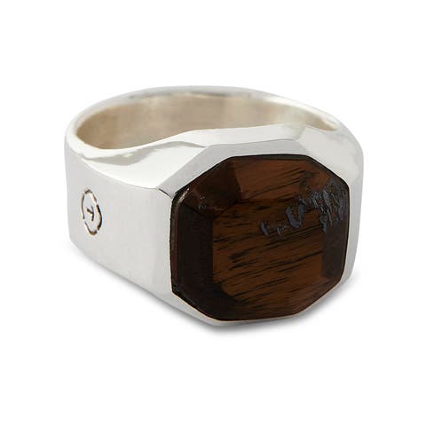 Brown Tiger Eye Silver Ring