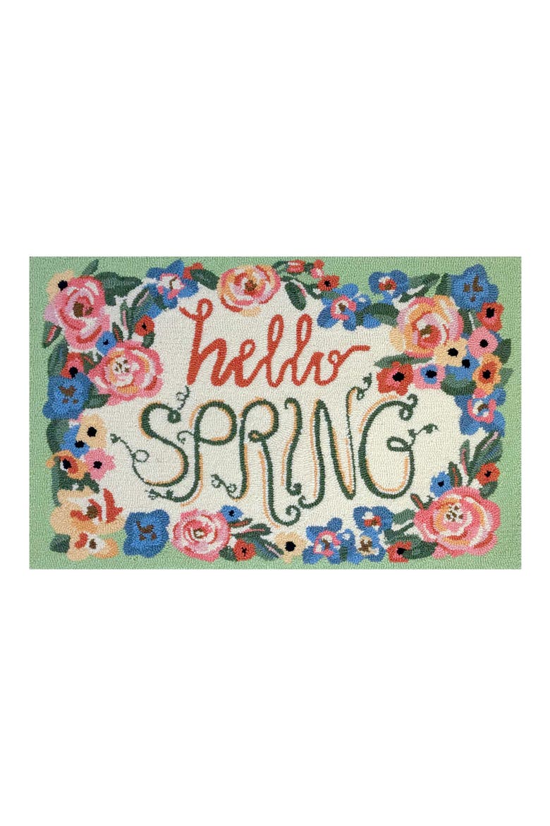 Hello Spring Doormat, Main, color, GREEN/ MULTI