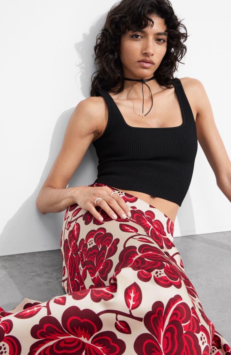 & Other Stories Floral Satin Maxi Skirt, Alternate, color, 