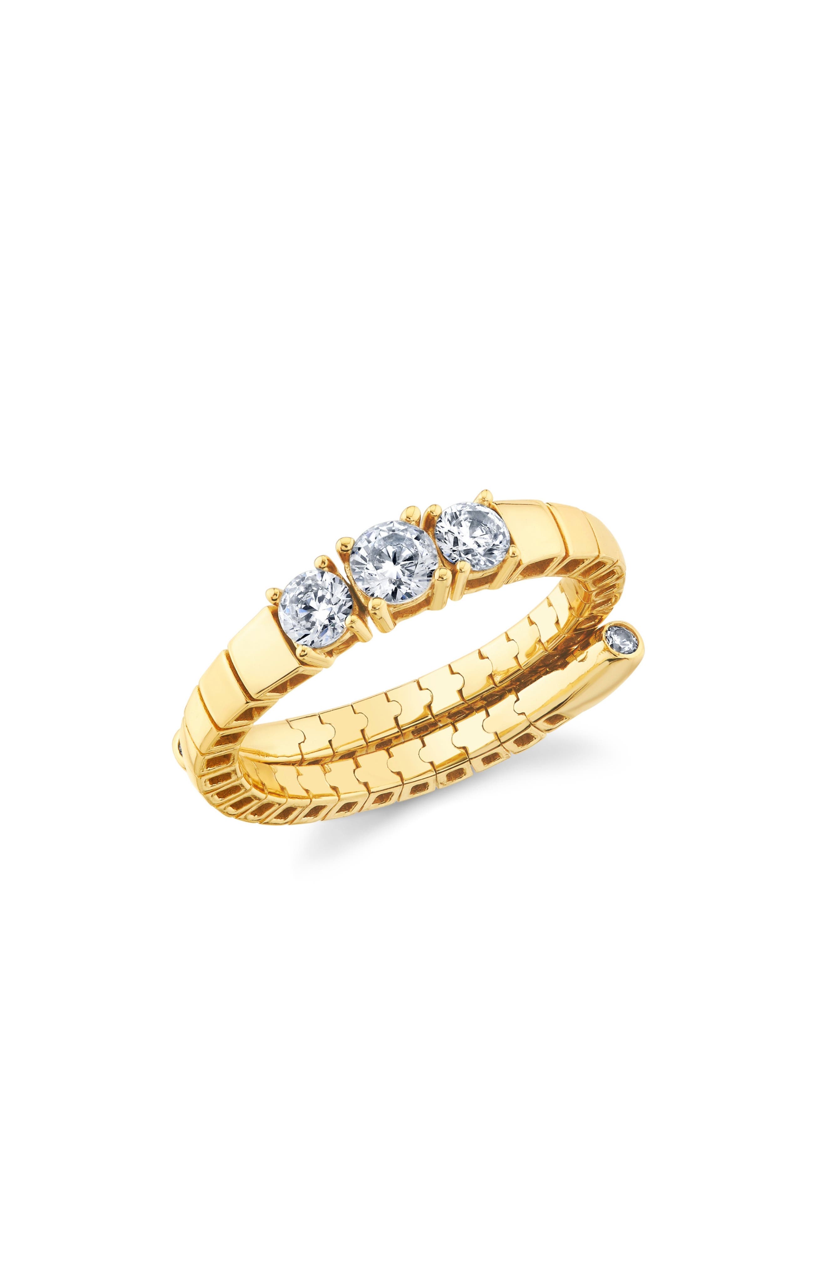 selected 18KT YELLOW GOLD / CLEAR STONE
