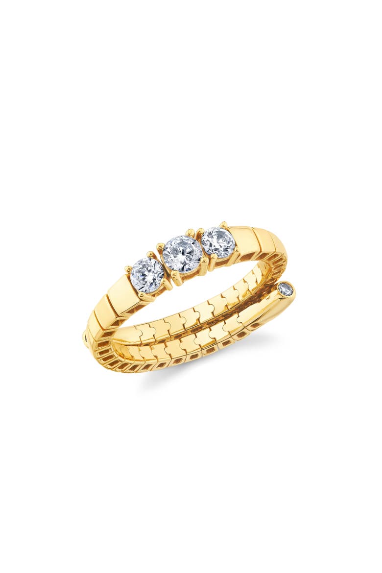 Pure Flex Graduated Cubic Zirconia Ring, Main, color, 18KT YELLOW GOLD / CLEAR STONE