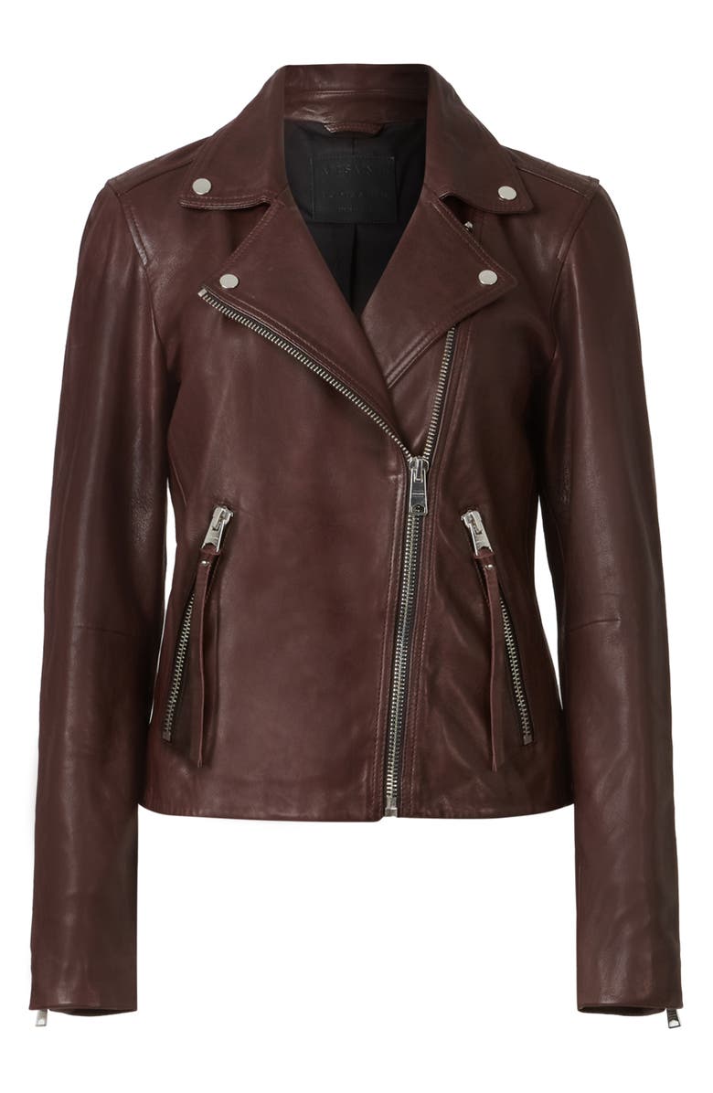 AllSaints Dalby Leather Biker Jacket, Alternate, color, 