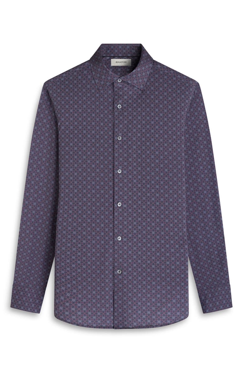 Bugatchi James OoohCotton<sup>®</sup> Print Button-Up Shirt, Alternate, color, Anthracite