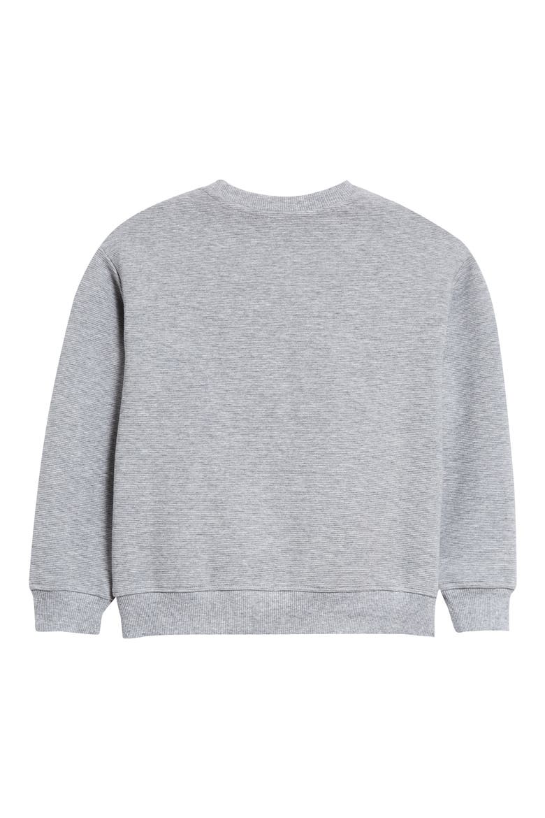 Logo & Hologram Bear Patch Sweatshirt, Alternate, color, GREY