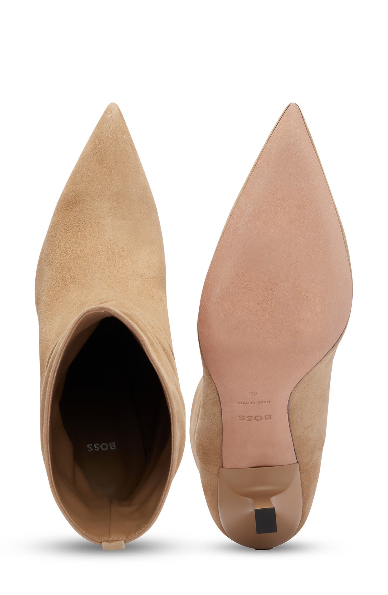 BOSS Vivian Pointed Toe Bootie, Alternate, color, Beige