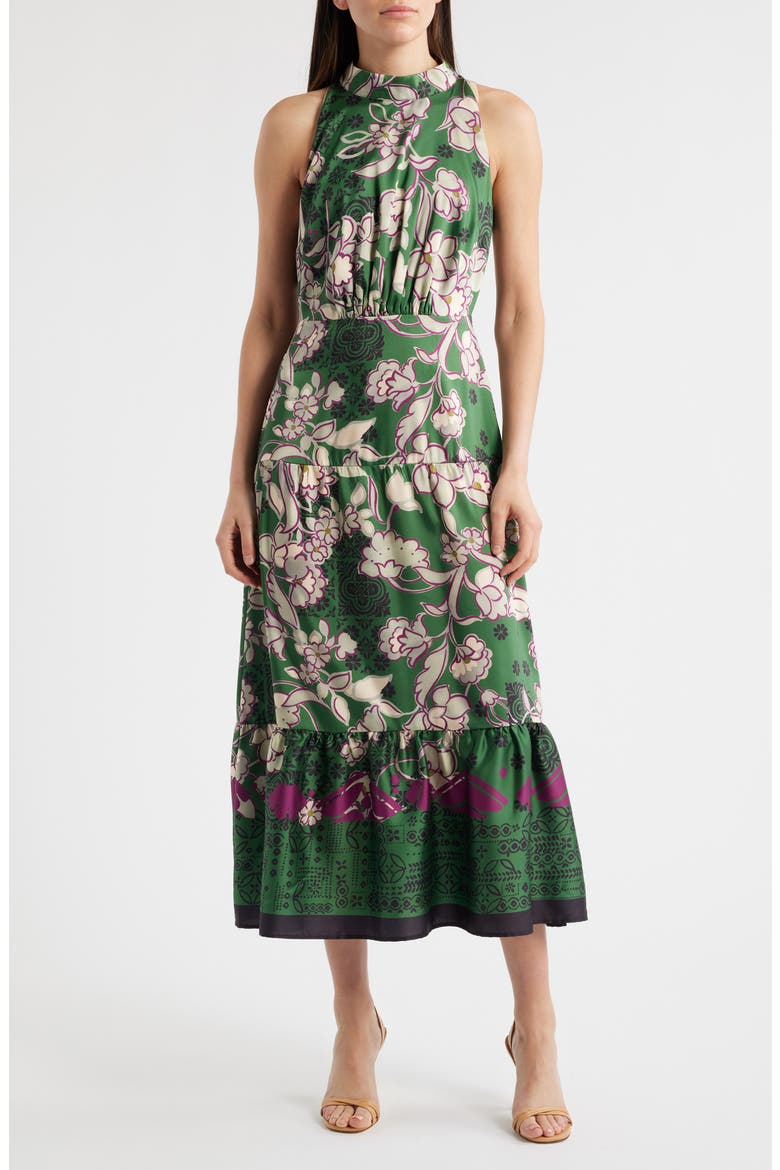 Bandanna Print Maxi Dress, Main, color, LODEN/ BERRY