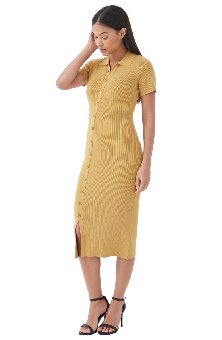 4th & Reckless Hope Asymmetric Button-Up Sweater Dress, Alternate, color, 