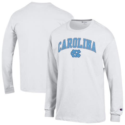 Men's Champion  White North Carolina Tar Heels Arch Over Logo Long Sleeve T-Shirt