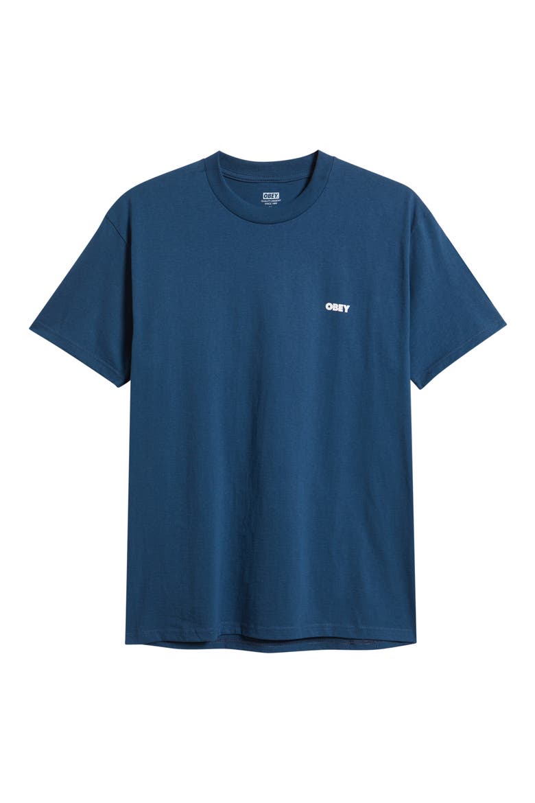 Visual Studios Flower Graphic T-Shirt, Alternate, color, HARBOR BLUE