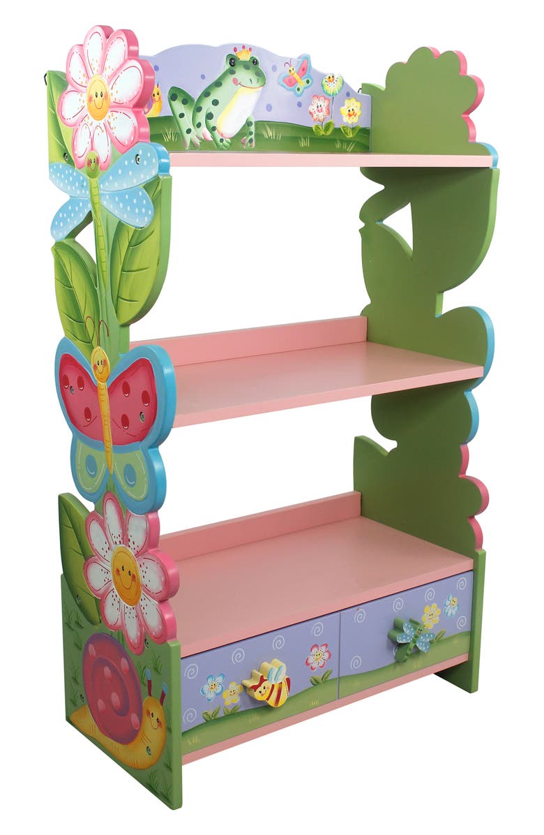 Teamson Kids Fantasy Fields Magic Garden Wood Bookshelf, Main, color, 