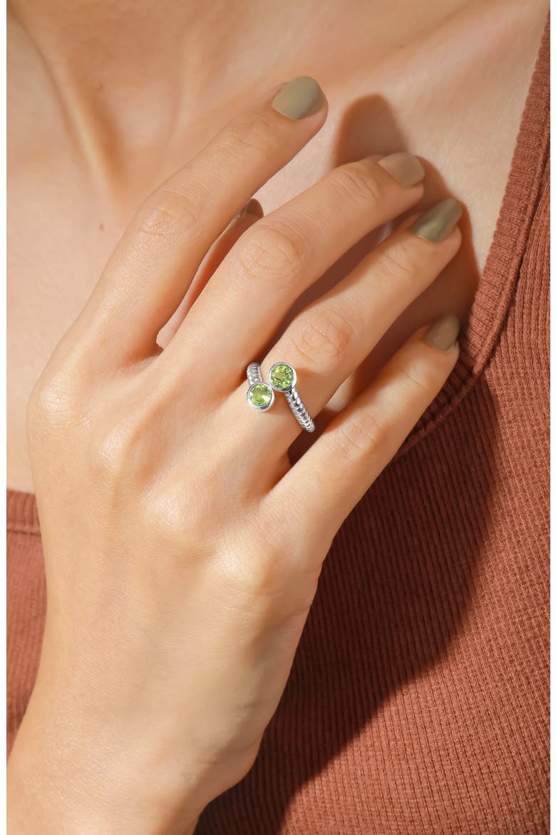 Sterling Silver Bypass Ring, Alternate, color, GREEN