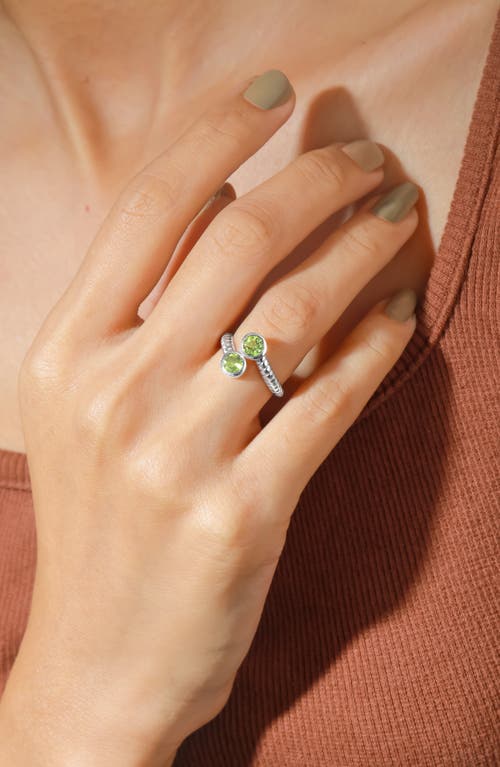 Ys Gems Sterling Silver Bypass Ring In Green