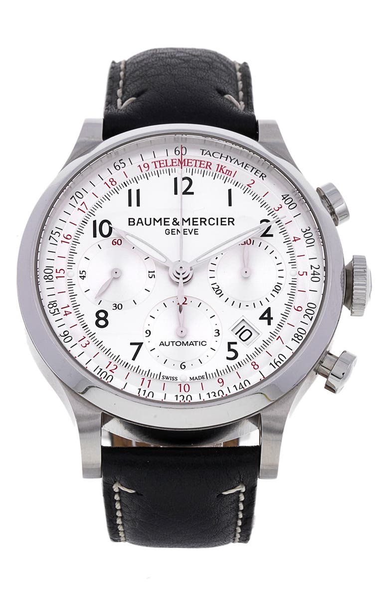 Watchfinder & Co. Preowned Baume et Mercier Capeland Leather Strap Watch, 42mm, Main, color, 
