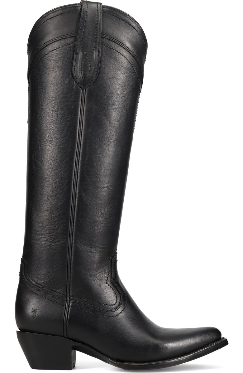 Frye Sacha Knee High Western Boot, Alternate, color, Black