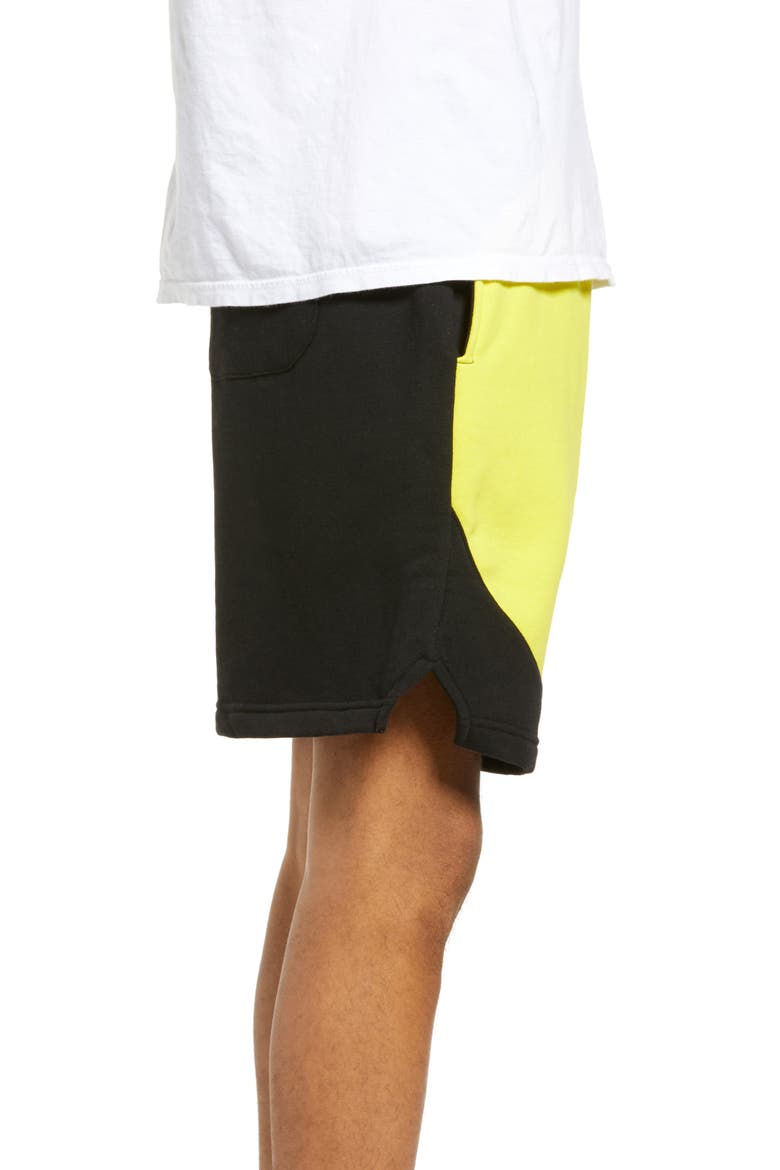 Men's Big Smiley Sweat Shorts, Alternate, color, BLACK