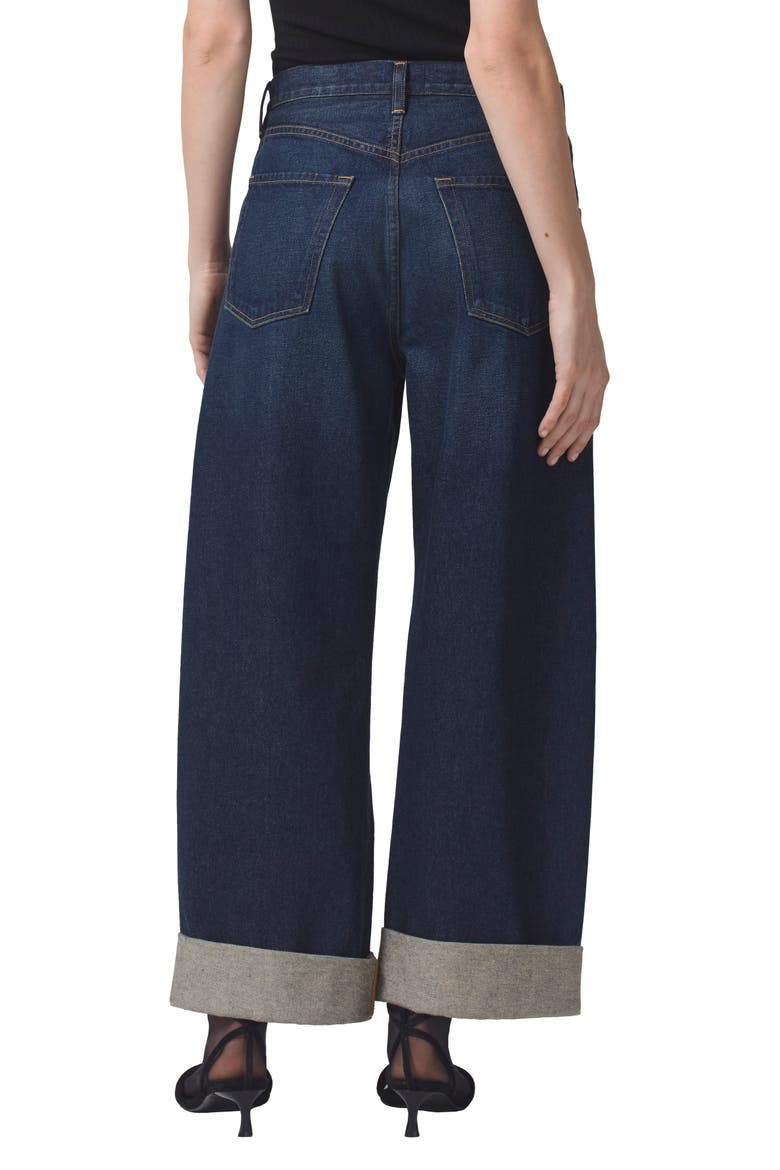 Ayla Cuffed Super High Waist Crop Baggy Jeans, Alternate, color, BRAVO DK IND