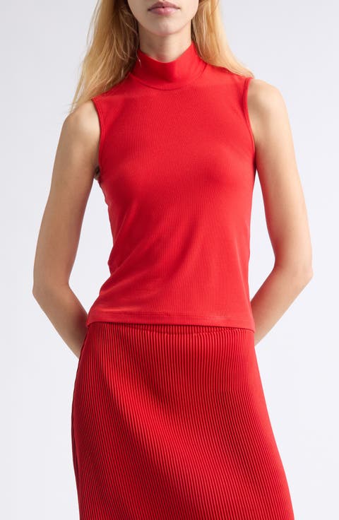 Mock Neck Sleeveless Top