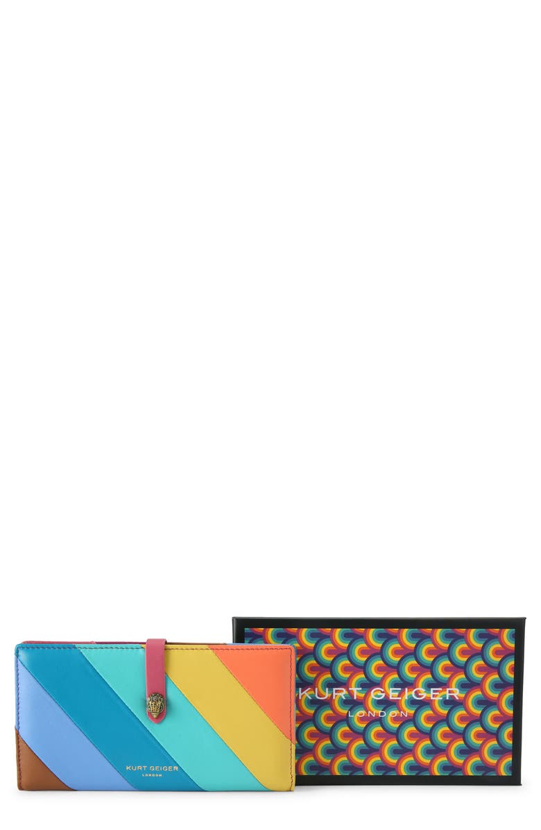Kurt Geiger London Kensingtone Stripe Leather Wallet, Main, color, 