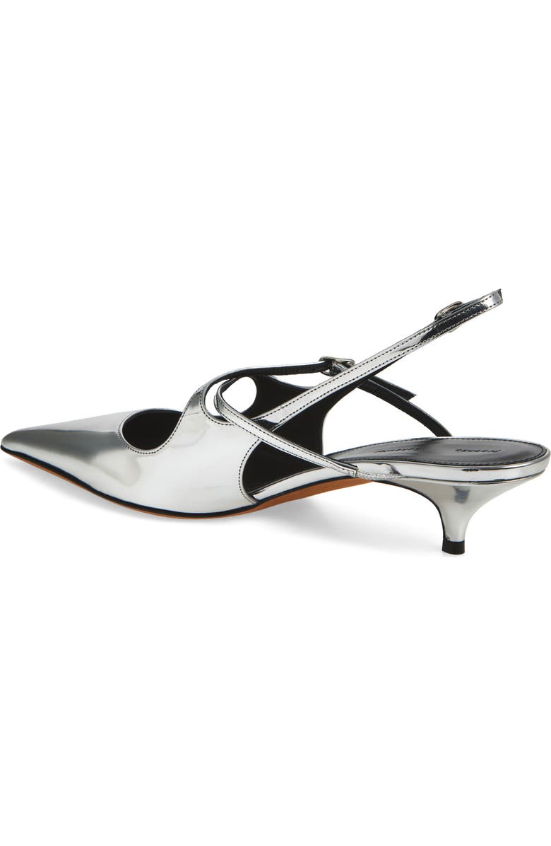 Proenza Schouler Crossover Kitten Heel Slingback Pump, Alternate, color, Silver