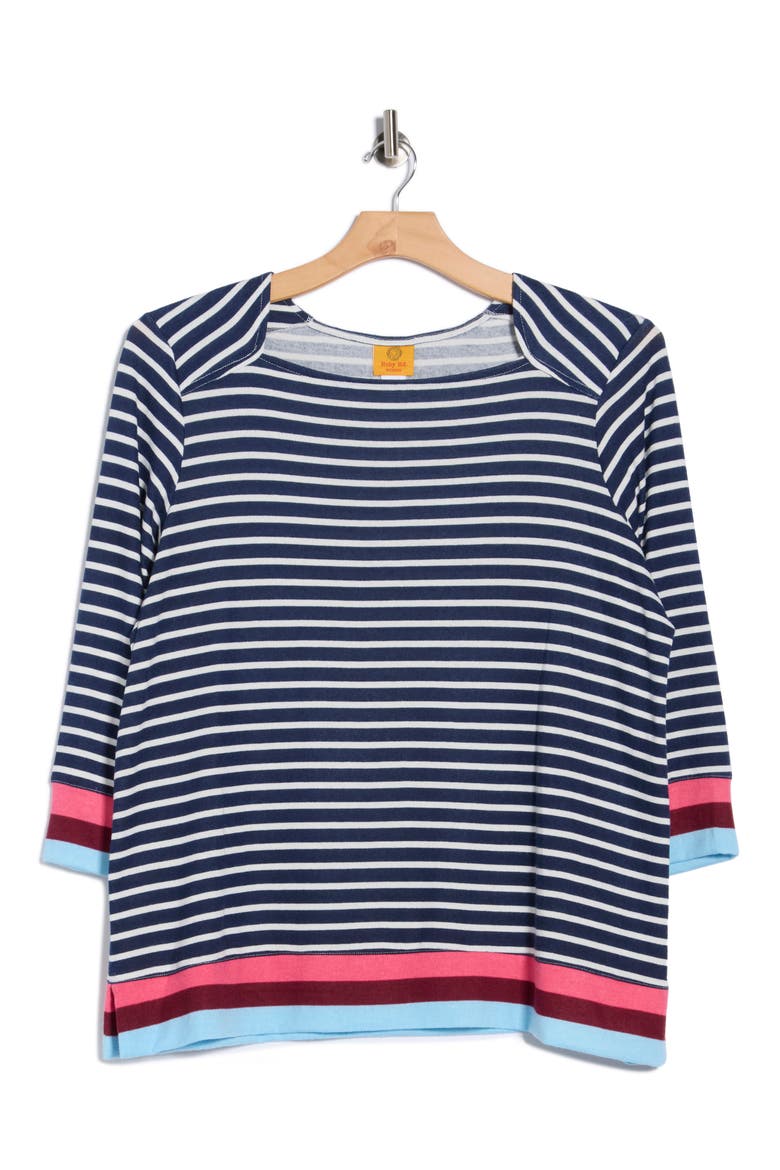 Stripe Hacci Pullover, Alternate, color, INDIGO MULTI