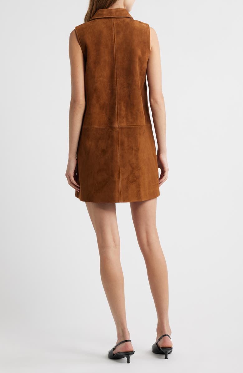 FRAME The City Suede Sleeveless Dress, Alternate, color, Sepia