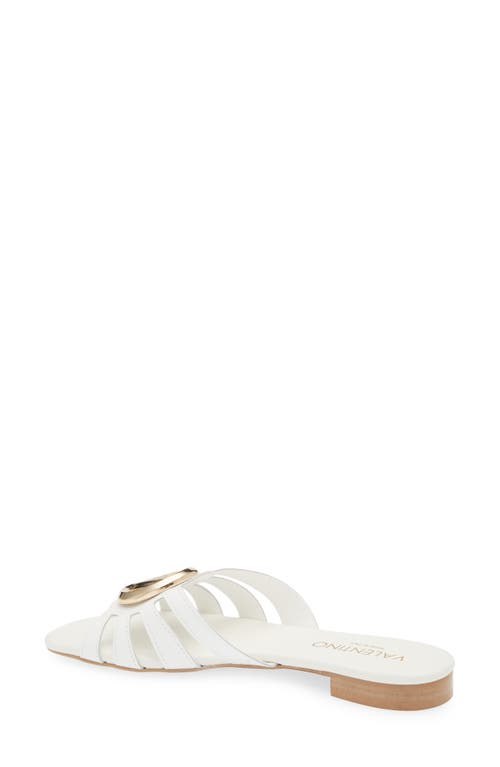 Valentino By Mario Valentino Greta Logo Slide Sandal In White