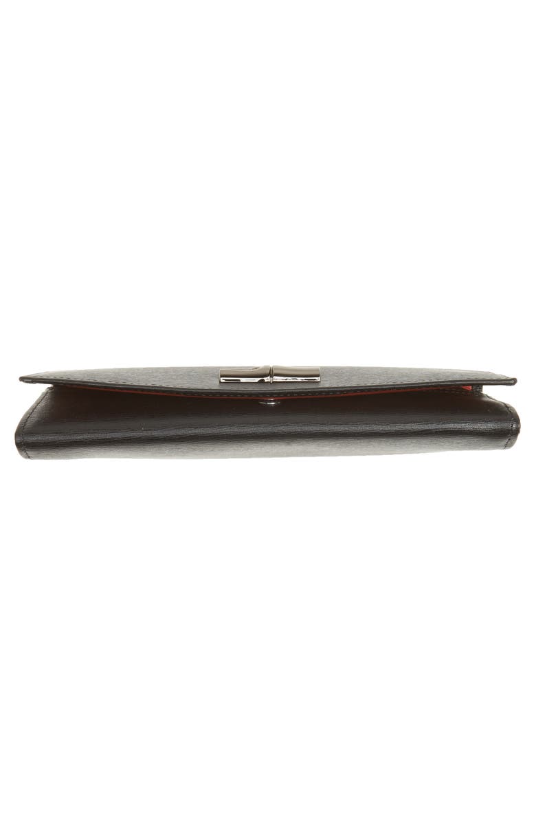 Longchamp Roseau Leather Continental Wallet, Alternate, color, Black