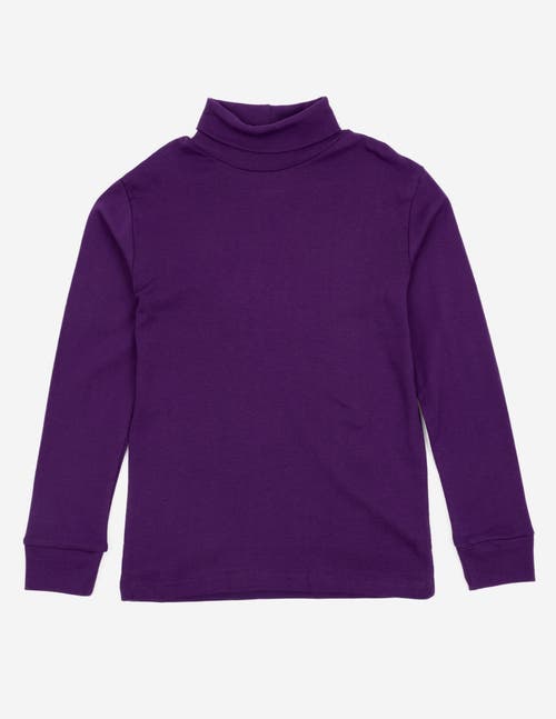 Leveret Kids Turtleneck, 100% Cotton, Solid Colors In Purple