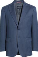 DANIEL HECHTER Modern Fit Blue Wool Blend Herringbone Sport Coat