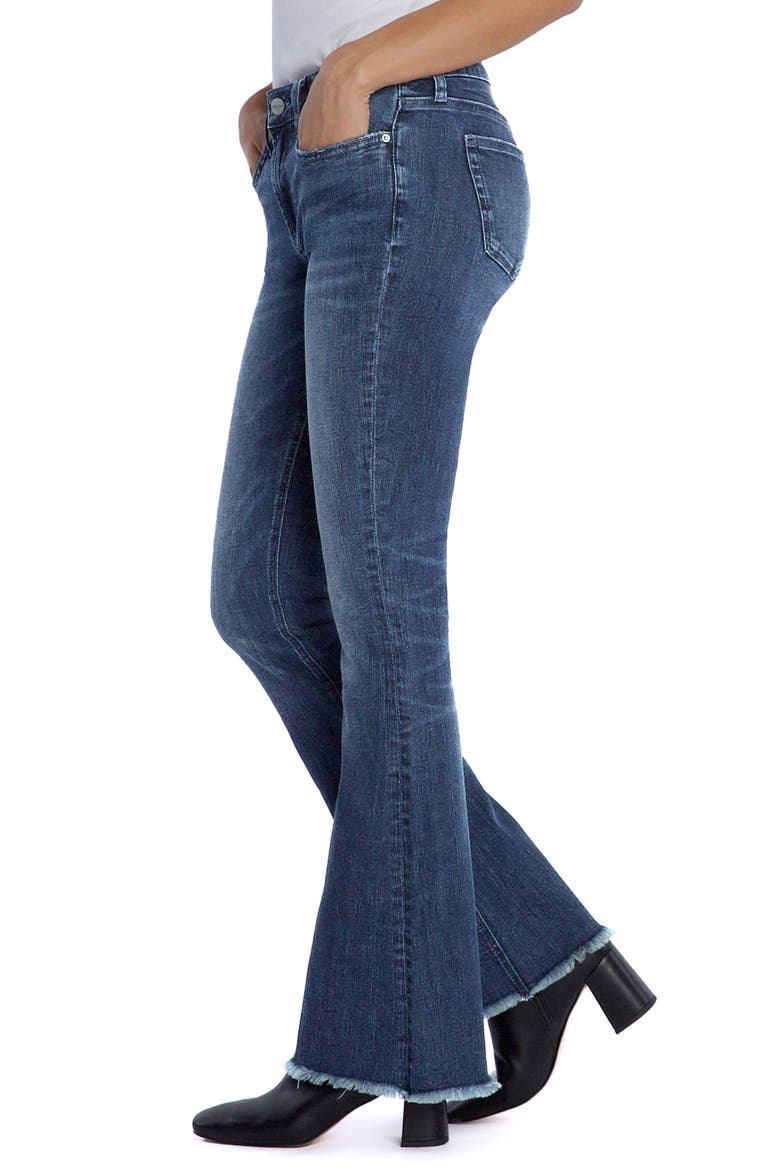 Fun Mid Rise Frayed Slim Flare Jeans, Alternate, color, ENDLESS