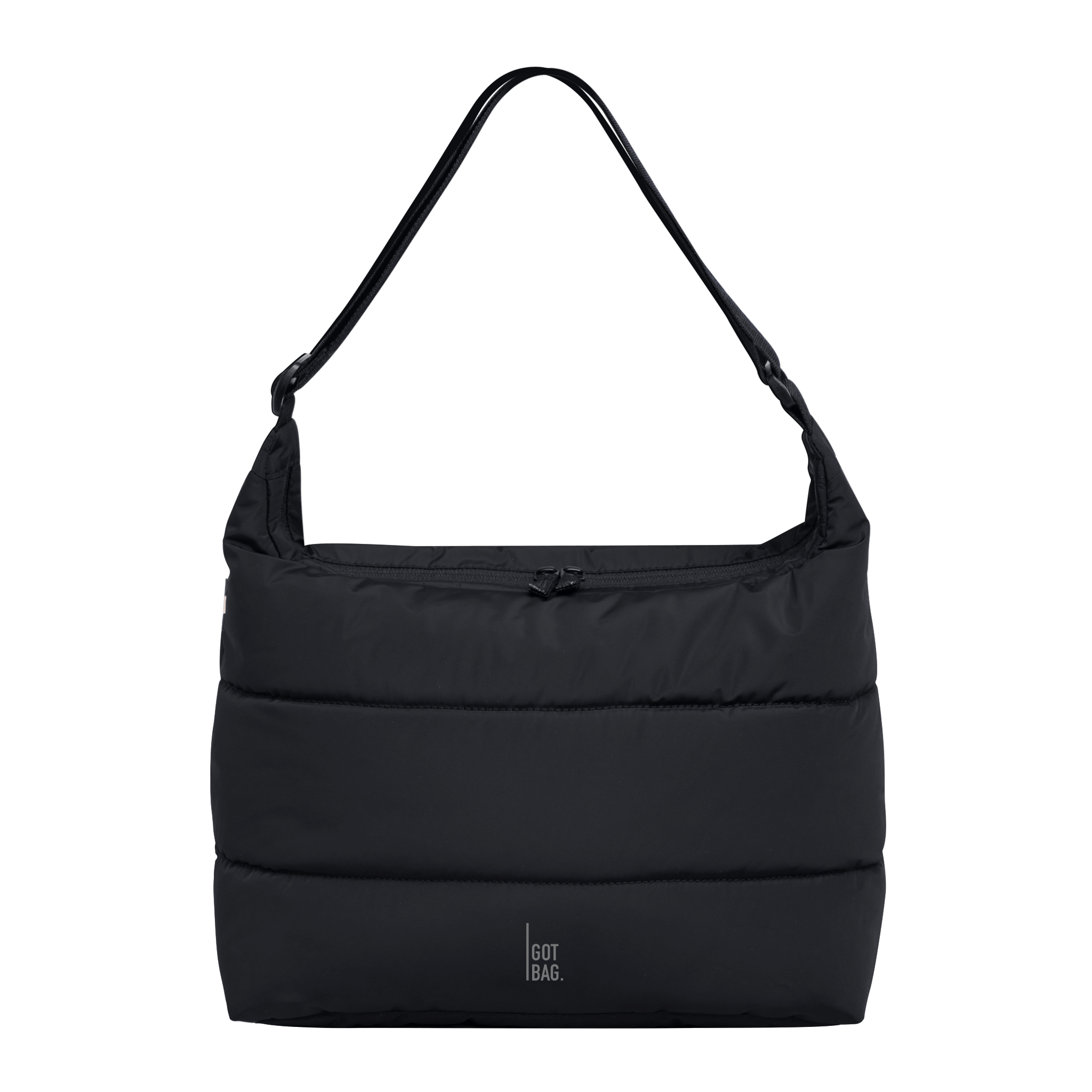 Puffer Square Bag Recycled Nylon Laptop Bag, Main, color, BLACK MONOCHROME