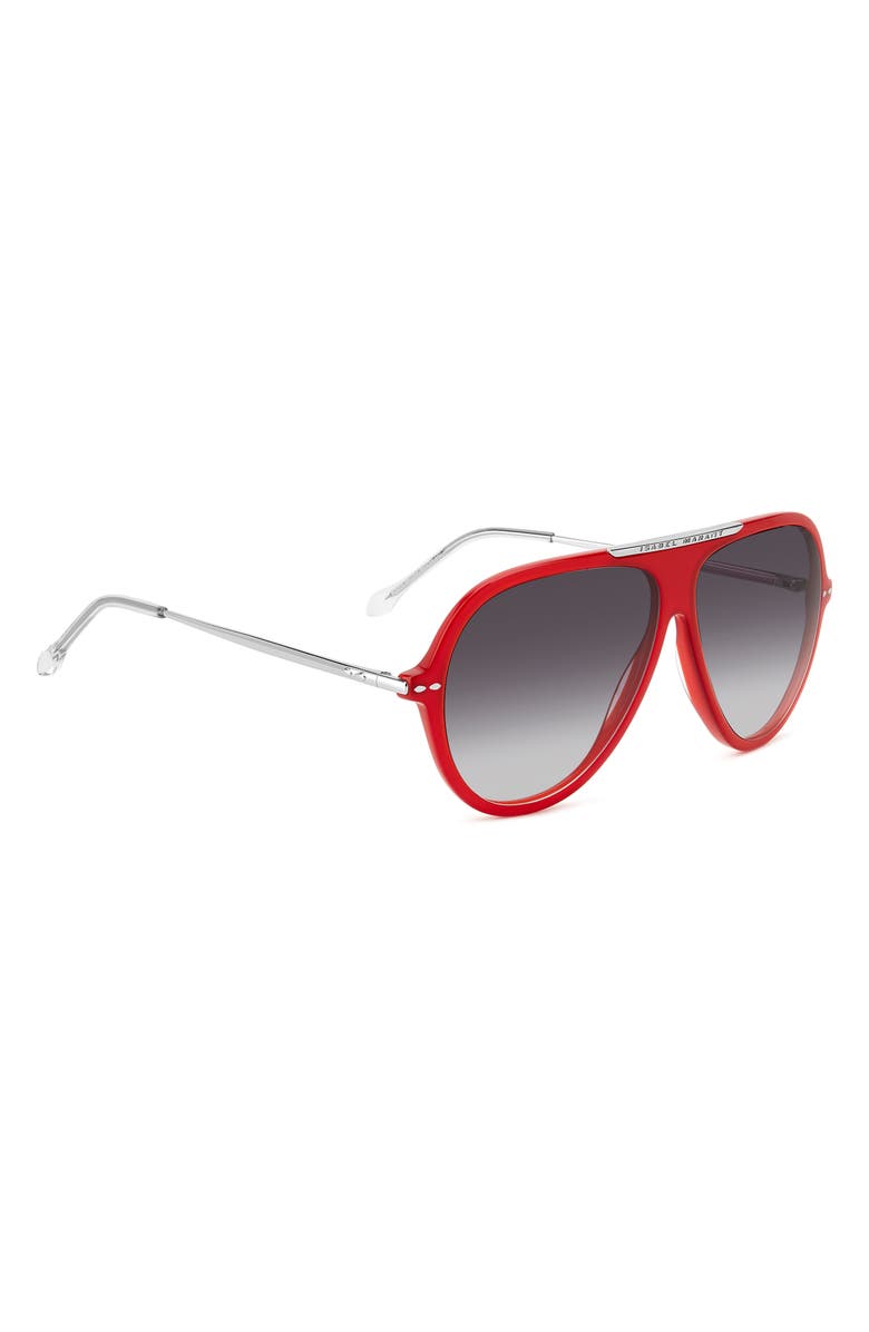 Isabel Marant 60mm Oversize Pilot Sunglasses, Alternate, color, Red Silver
